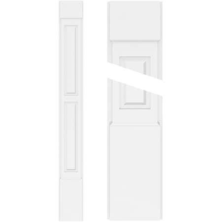 Ekena Millwork Two Equal Raised Panel PVC Pilaster w/Standard Capital & Base, 10"W x 120"H x 2"P PILP10X120DRP01-2